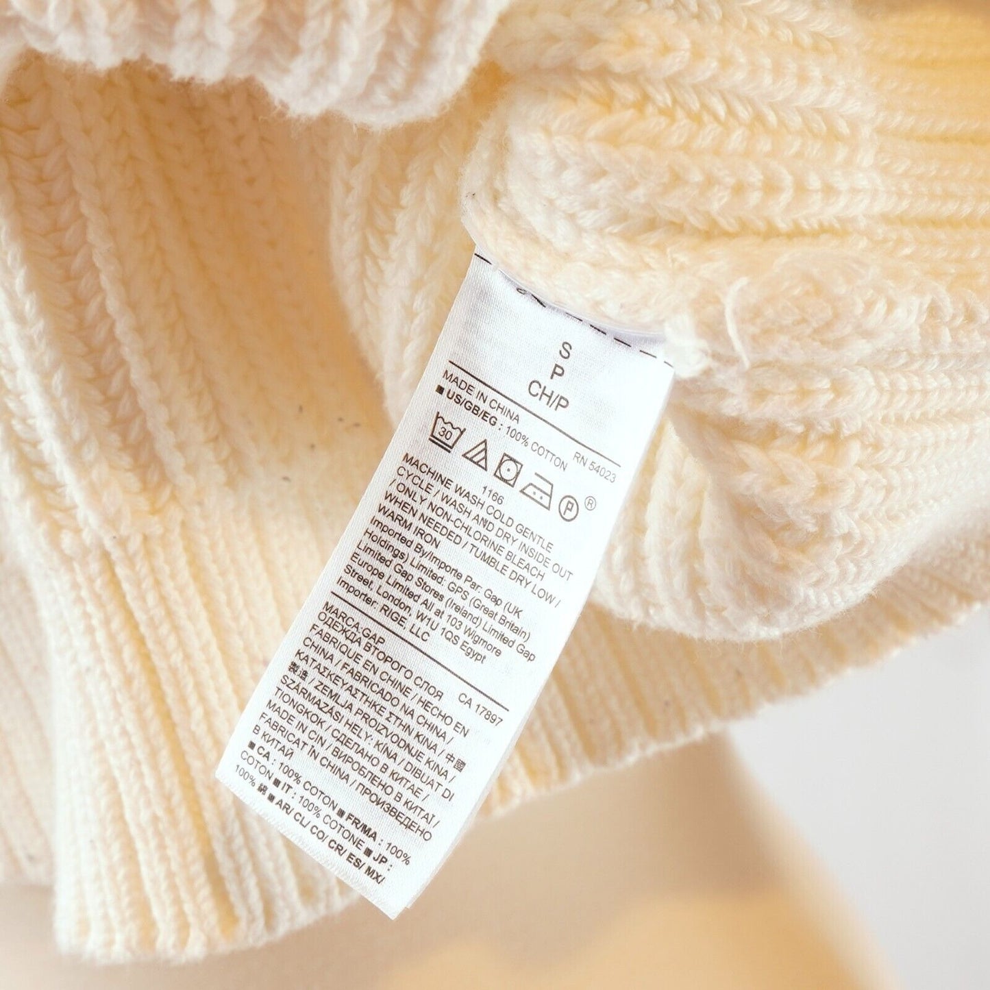 Gap Chunky Knit Mock Neck Sweater 100% Cotton - S