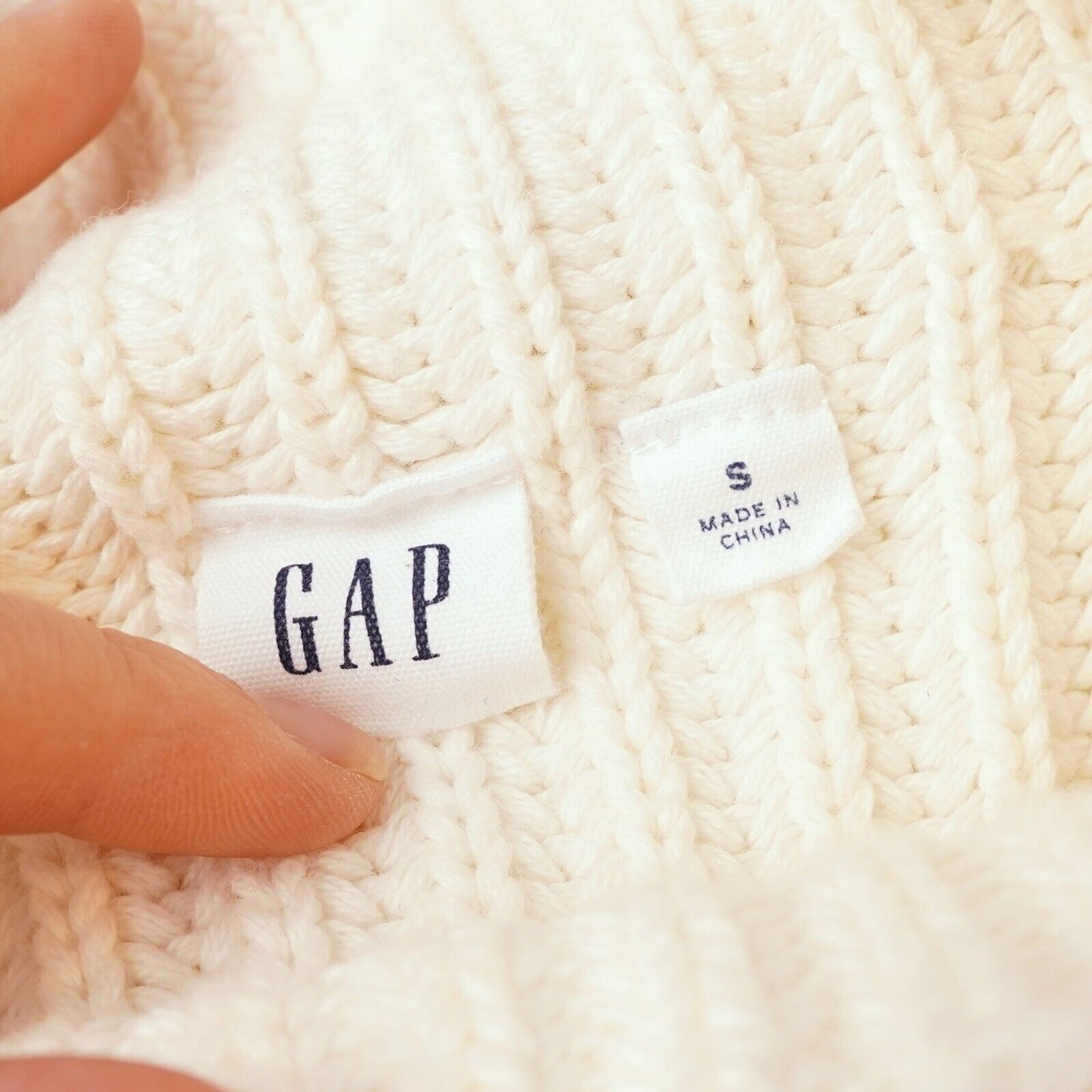 Gap Chunky Knit Mock Neck Sweater 100% Cotton - S