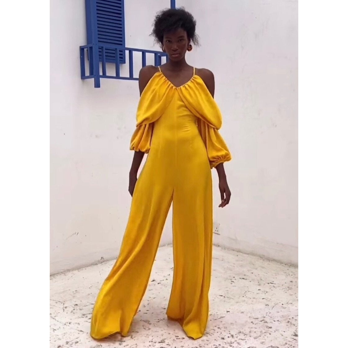 Andrea Iyamah Kimora Jumpsuit Marigold Yellow - XS