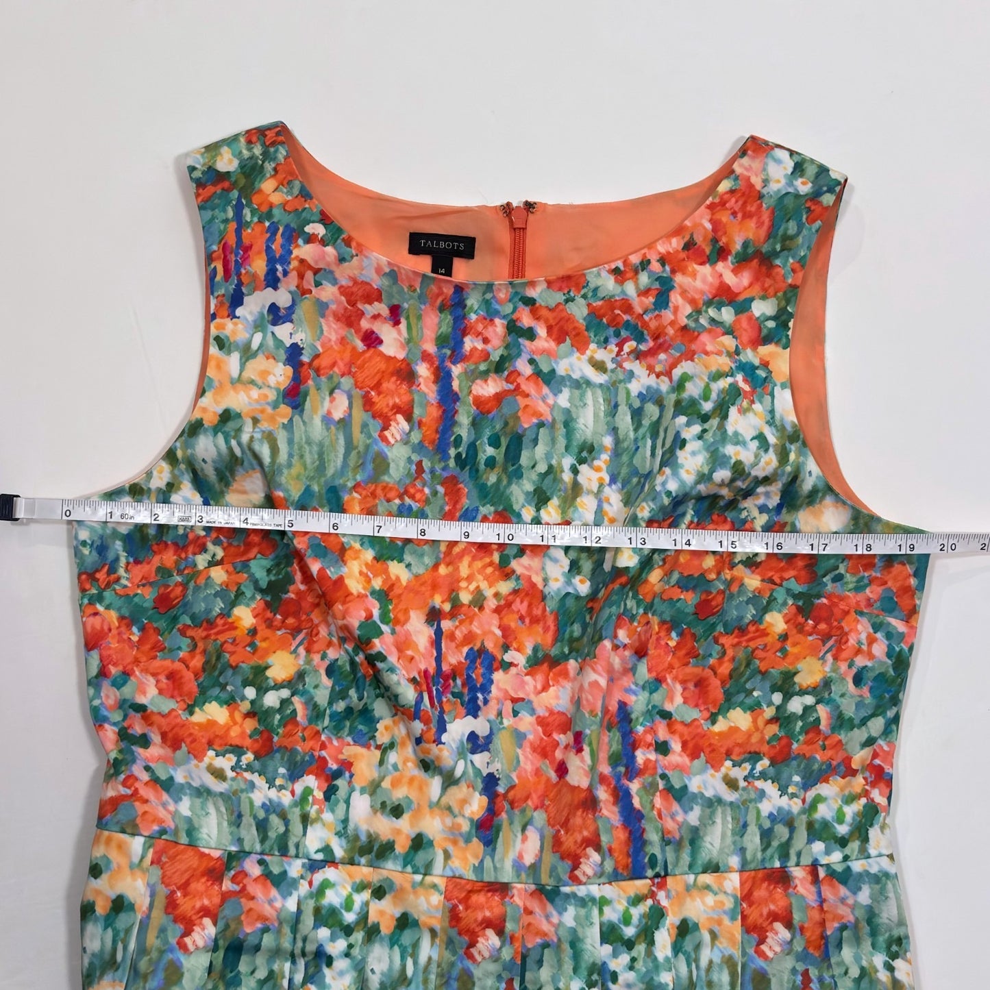 Talbots Floral Watercolor Fit & Flare Pleated Dress - 14