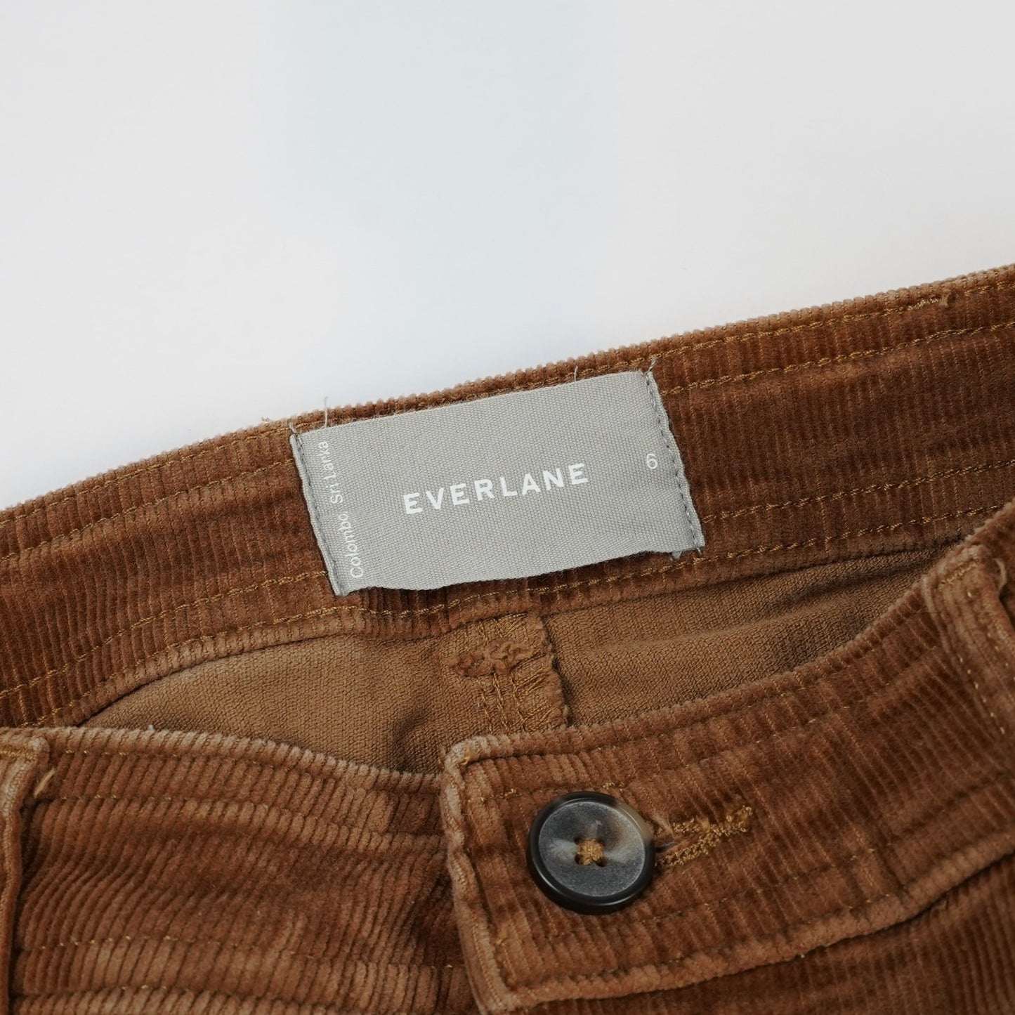 Everlane Wide Leg Corduroy Pants in Toasted Coconut Brown - 6