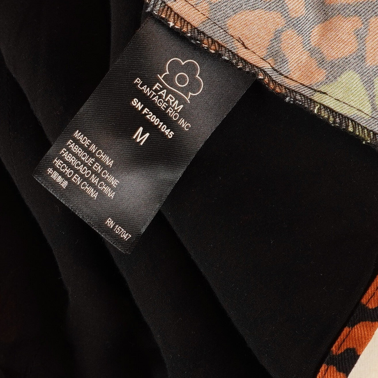 Farm Rio Leopard Long Sleeve Blouse Cutouts Black Multi - M