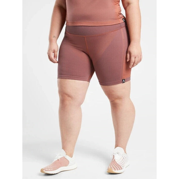 Athleta Allyson Felix Legend Seamless Shine Bike Shorts Flora Mauve - 2X