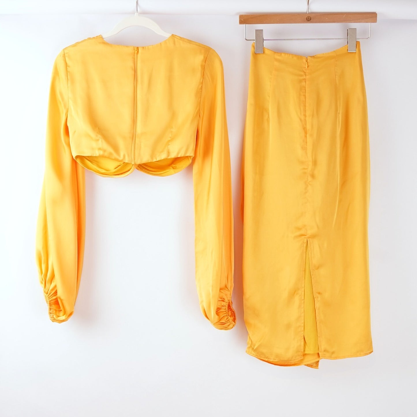 Andrea Iyamah Behati Crop Top + Skirt Set Marigold Yellow - XS