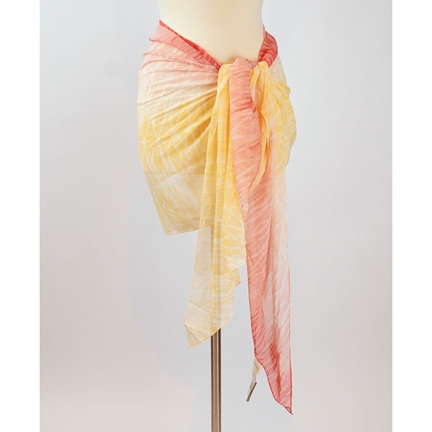 Chicos Salmon Yellow Ombre Angled Oblong Scarf/Sarong