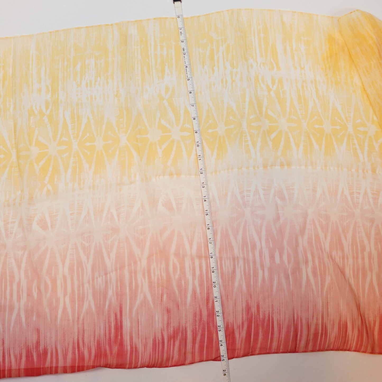 Chicos Salmon Yellow Ombre Angled Oblong Scarf/Sarong