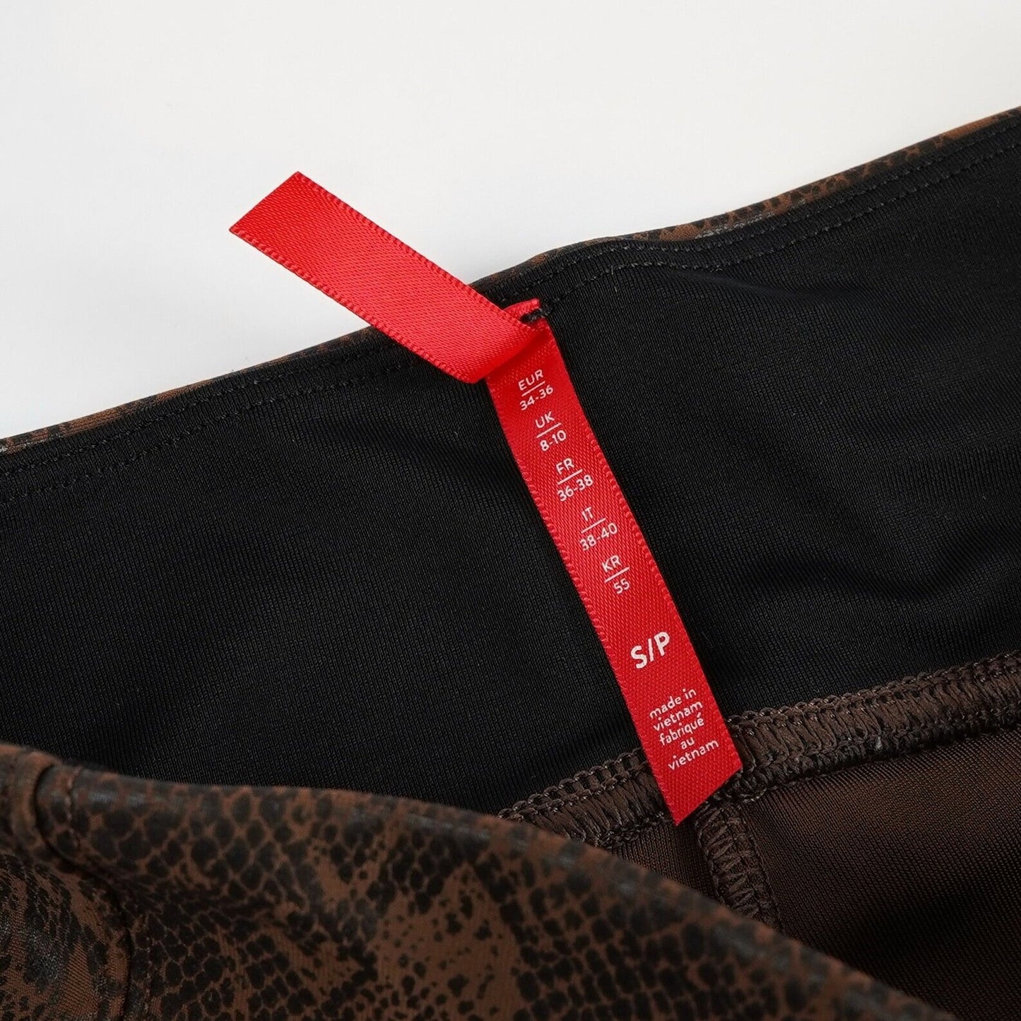 Spanx Snake-Printed Faux Leather Leggings Brown - S