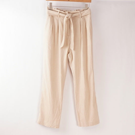 Ann Taylor Linen Paperbag Trouser Pants - S Petite