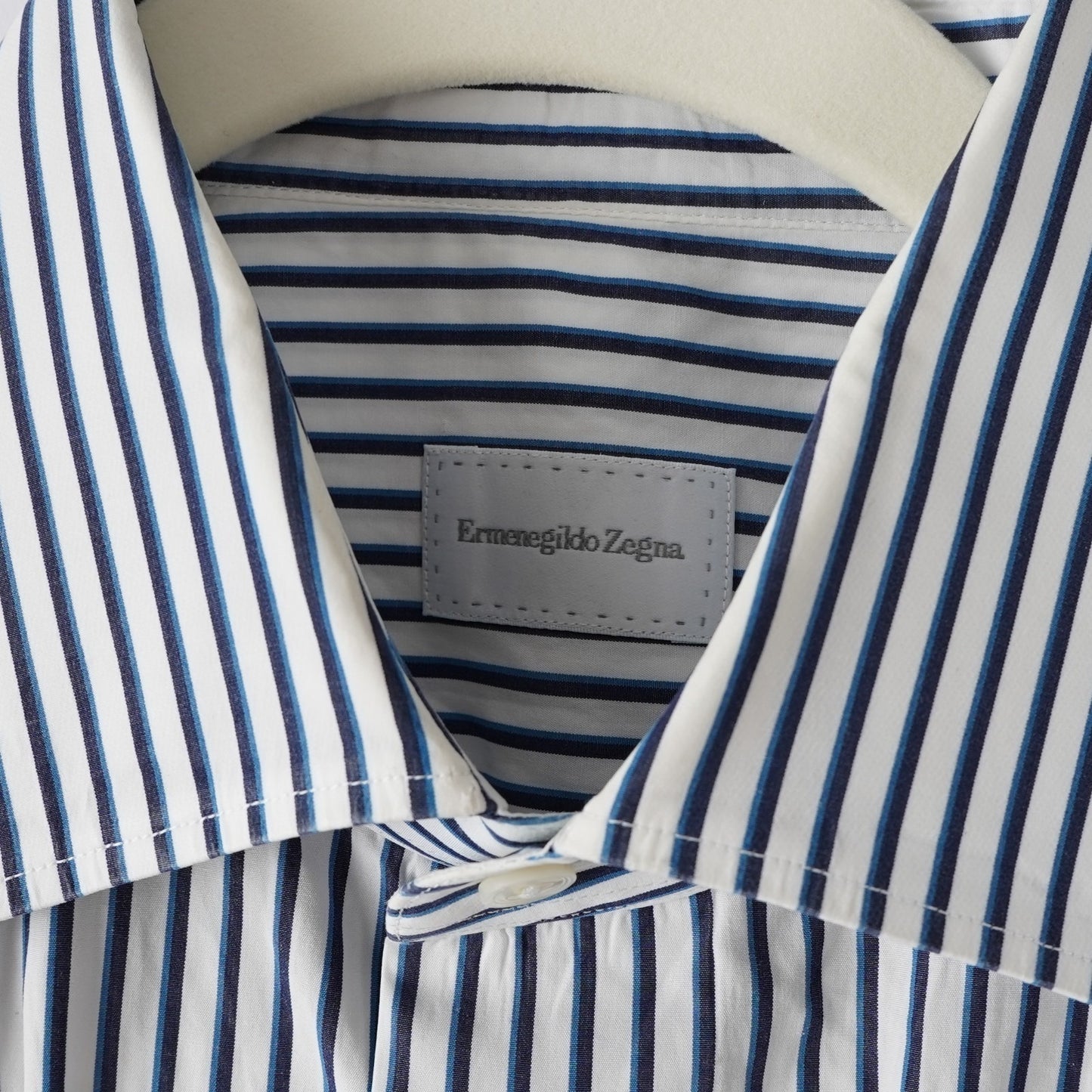Ermenegildo Zegna Striped Long Sleeve Button Down Collared Shirt - 39 Medium