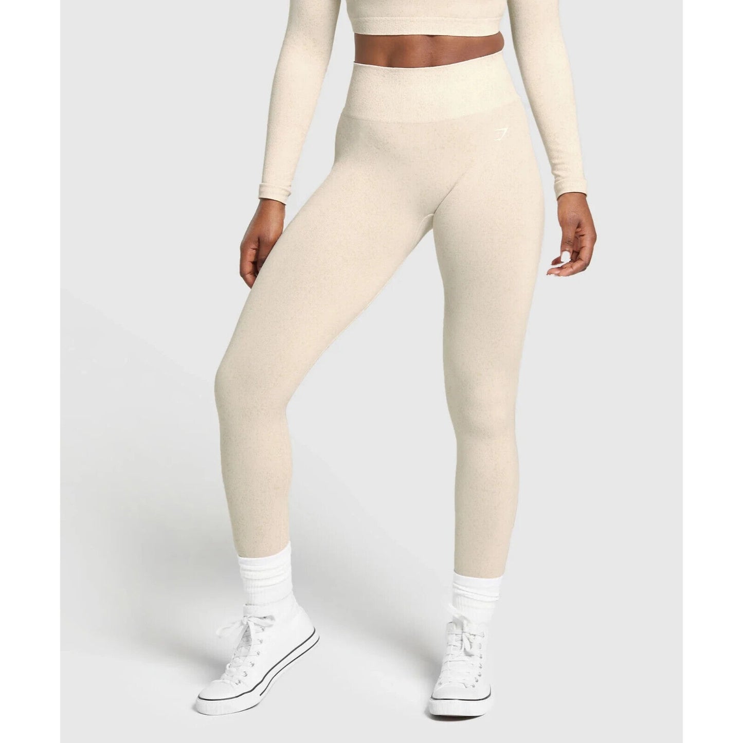 Gymshark Adapt Fleck Seamless Leggings Mineral Coconut White - S