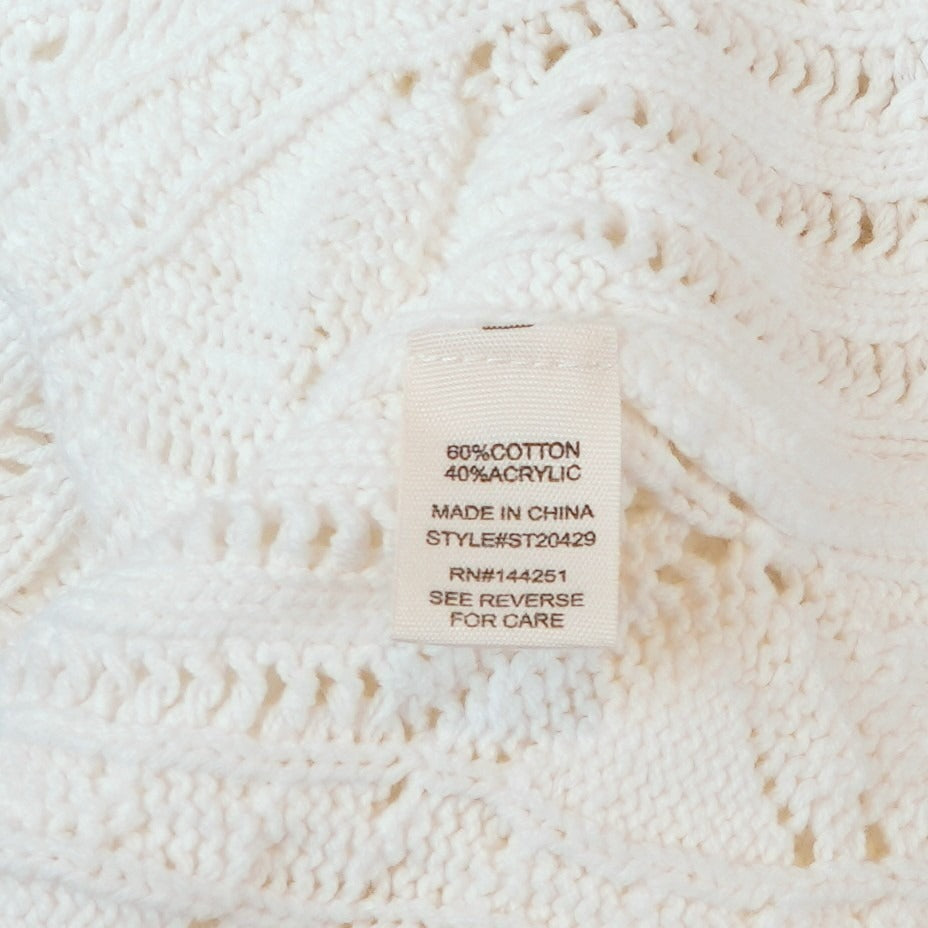 Moon & Madison Crochet Tie Front Crop Cardigan Sweater - M