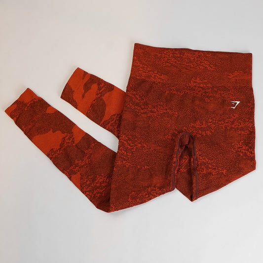 Gymshark Seamless Leggings Red/Orange Adapt Camo - S