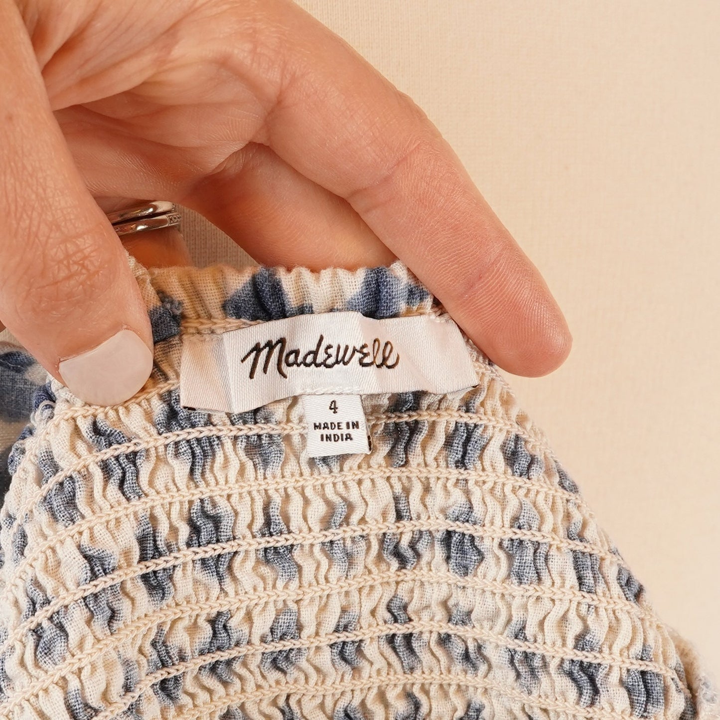 Madewell Shibori-Print V-Back Cotton Top - 4