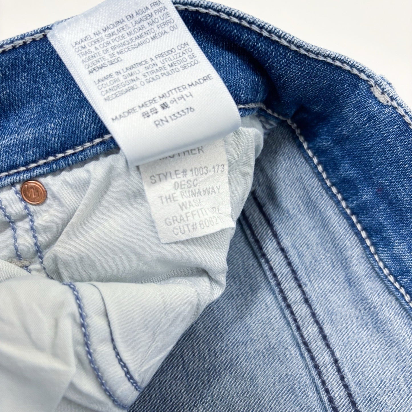 MOTHER The Runaway Jeans Low-Mid Rise Slender Flare Medium Wash - 26