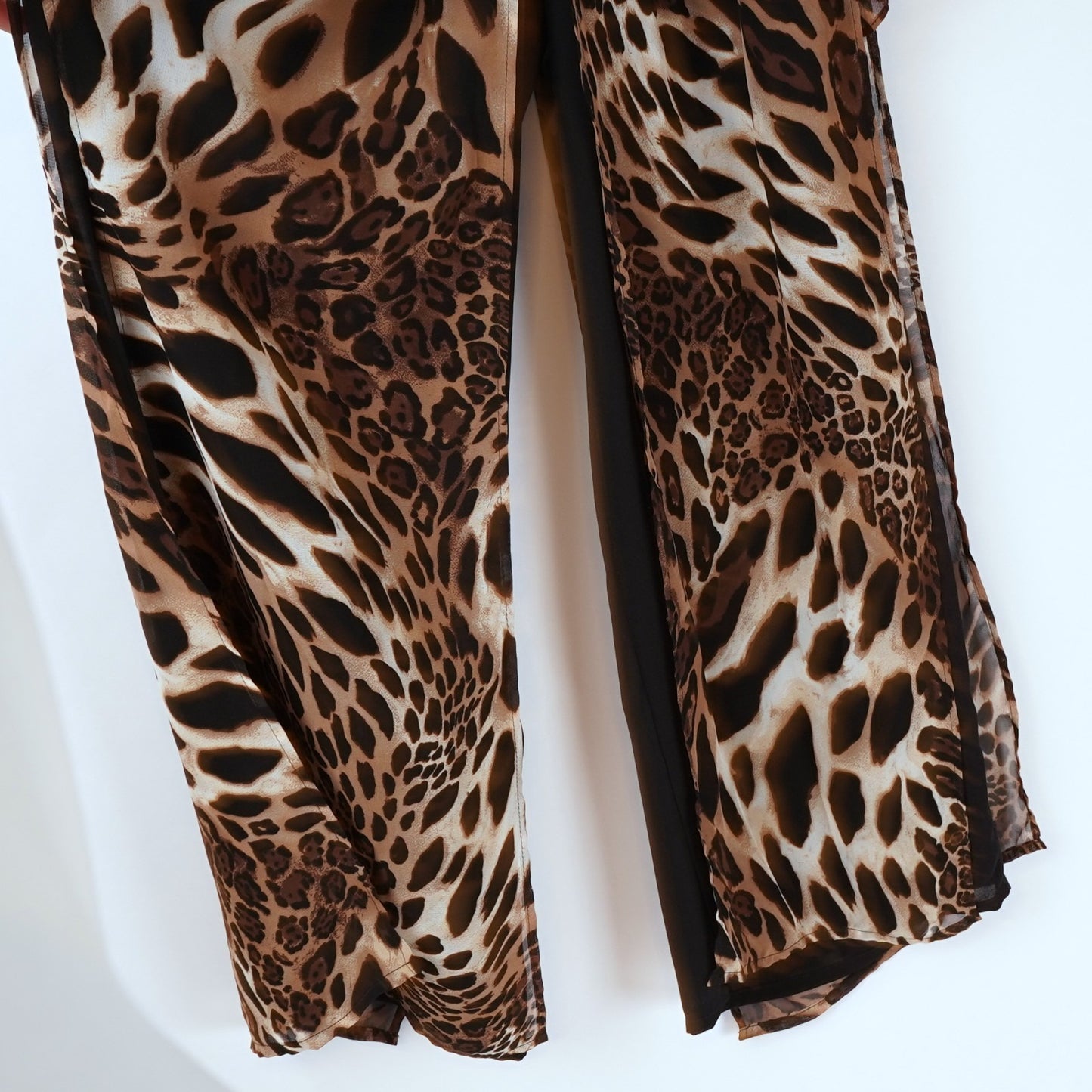 Cache Halter Wide Leg Jumpsuit Leopard Animal Print - Vintage 6