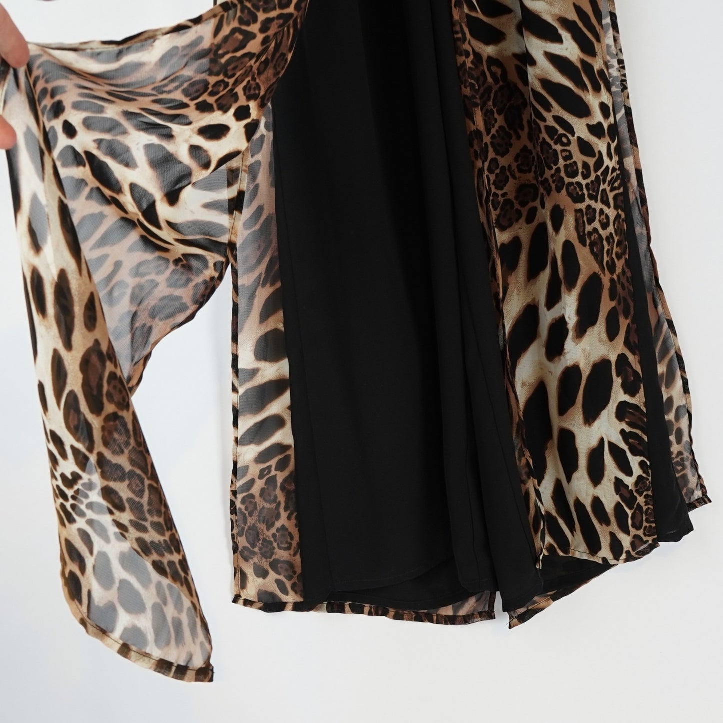 Cache Halter Wide Leg Jumpsuit Leopard Animal Print - Vintage 6