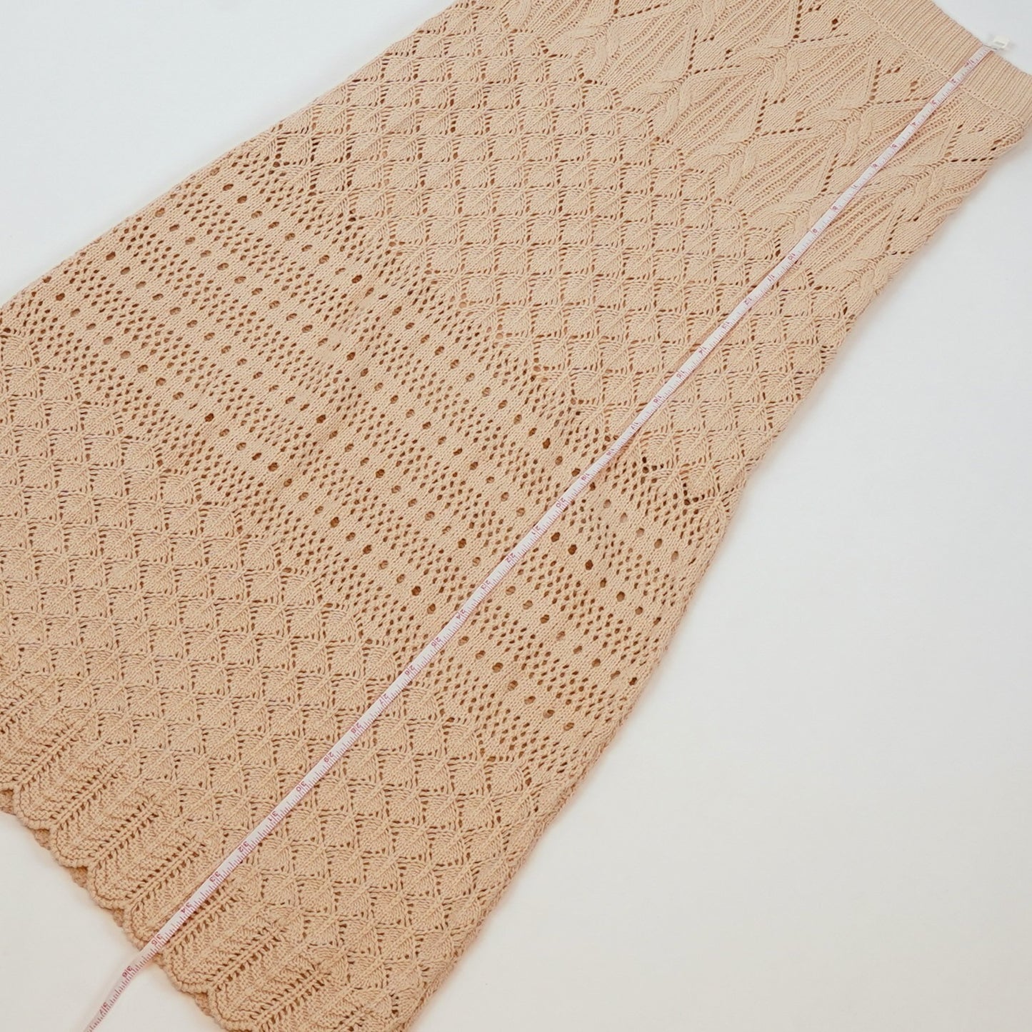 House of Harlow Crochet Knit Midi Skirt Cream - XS