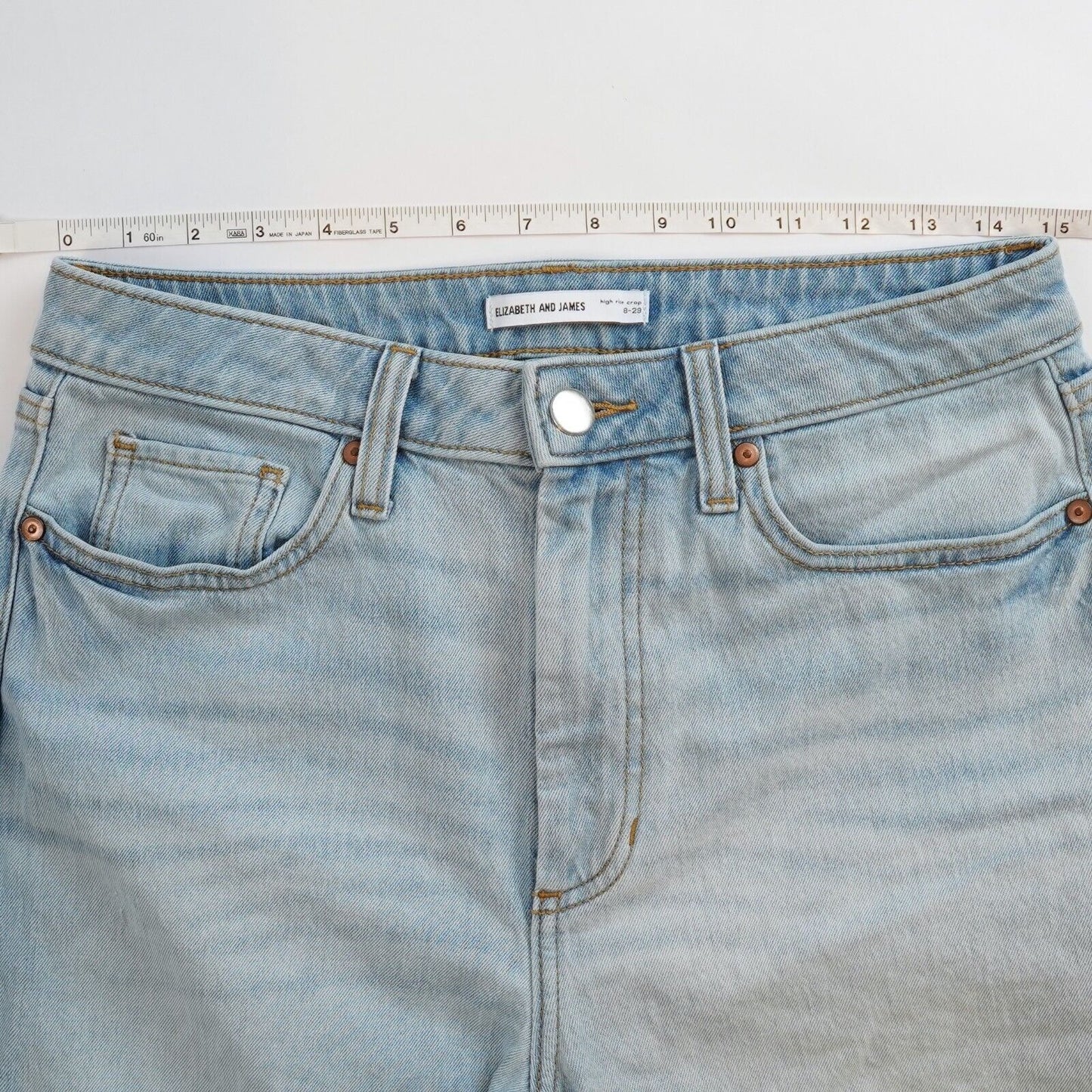 Elizabeth and James Distressed Wide Leg Crop Jeans - 29