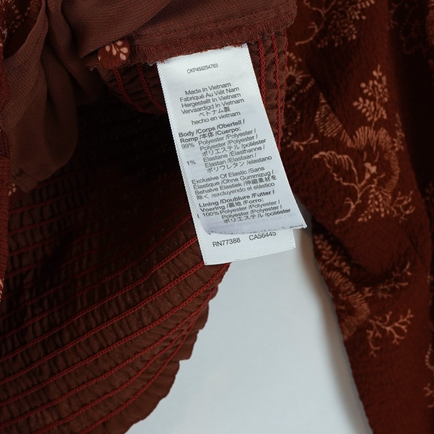 Madewell Preston Puff Sleeve Blouse Burgundy Letterpress Floral - XS