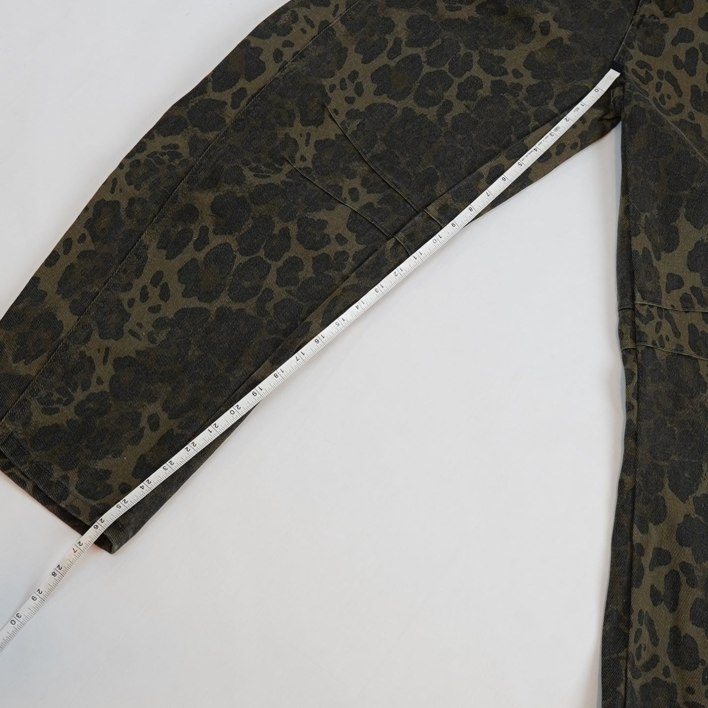 Leopard Print Barrel Leg Jeans Brown Animal Print - M