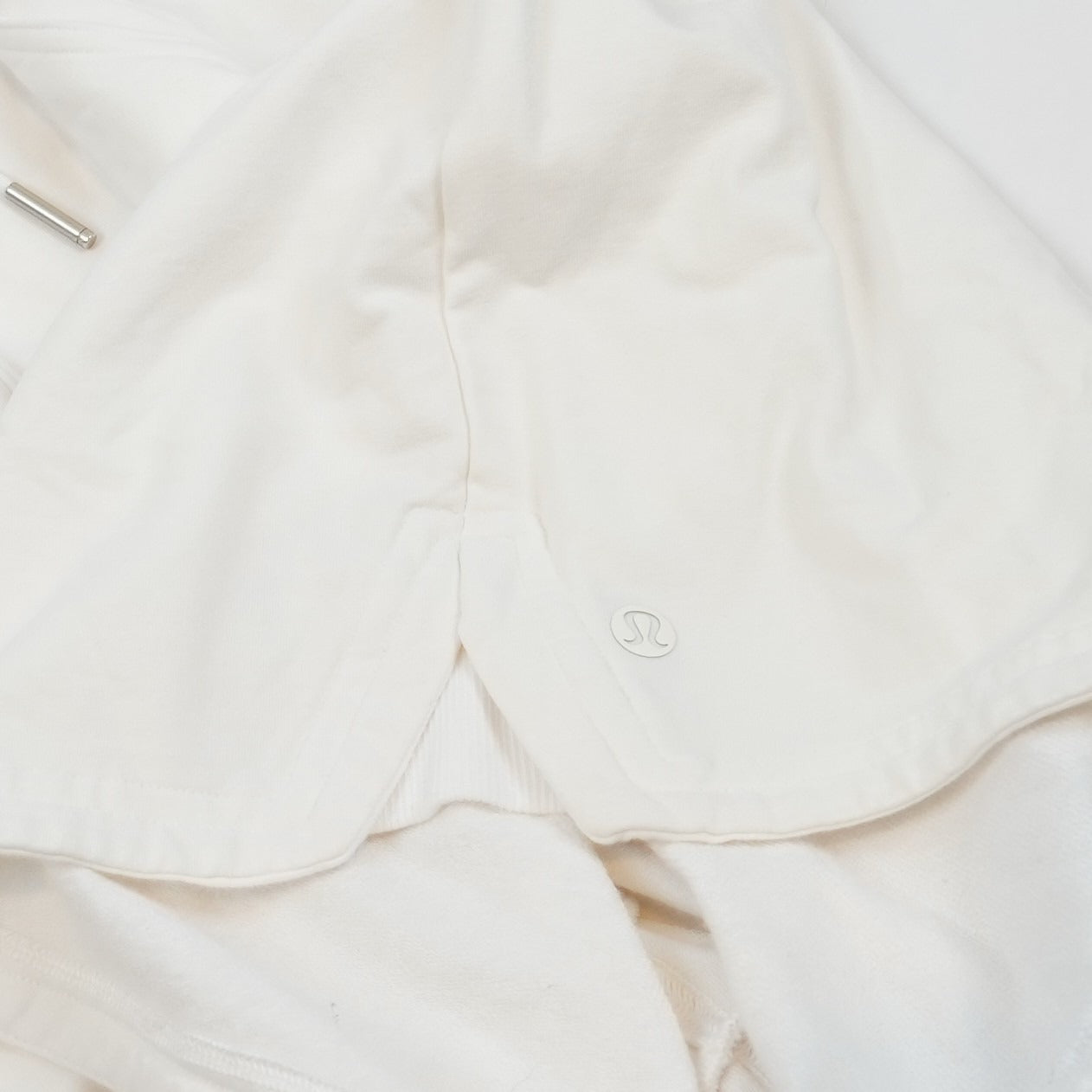 Lululemon French Terry V Neck Romper White Adjustable Waistband - 10