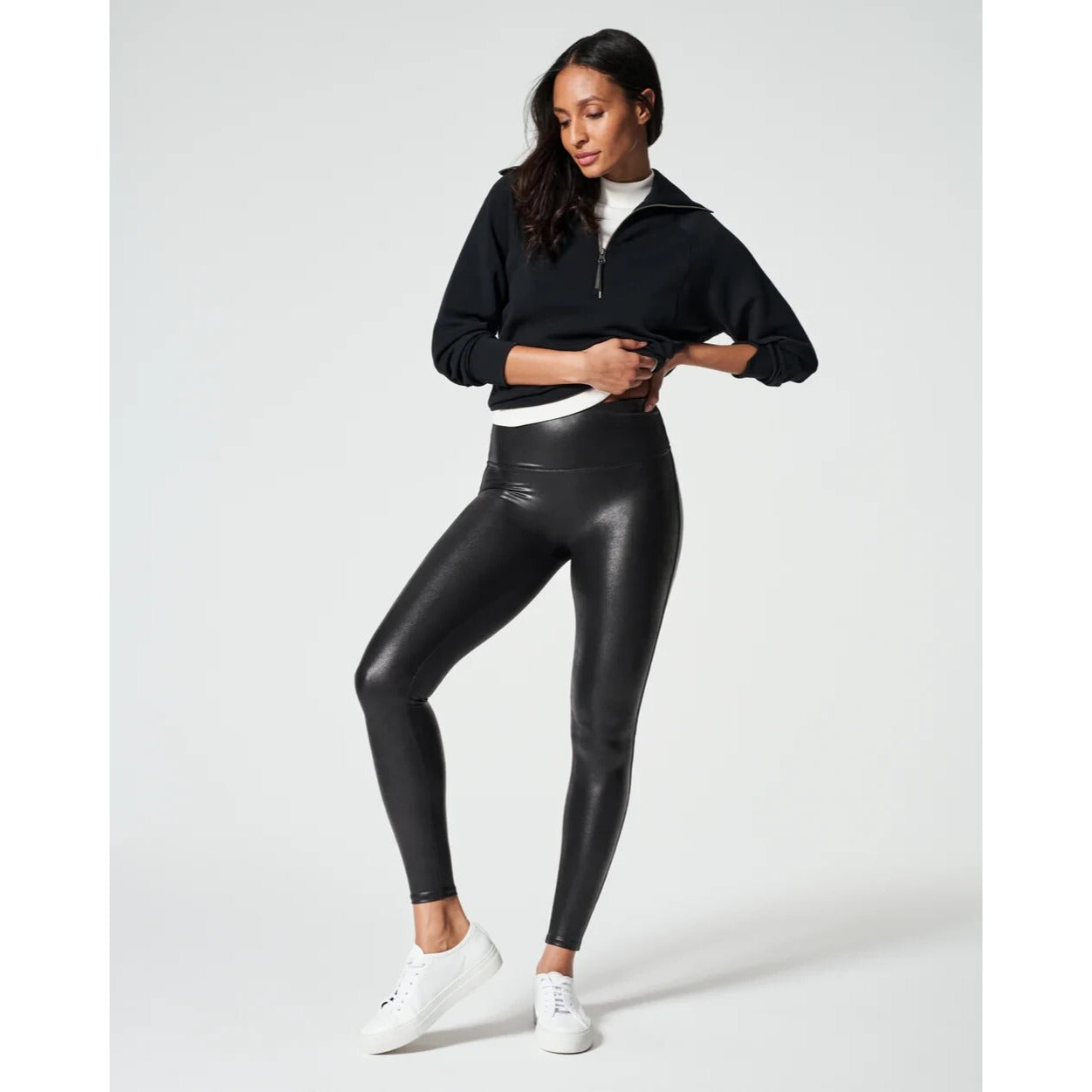 Spanx Black Faux Leather Leggings - XL