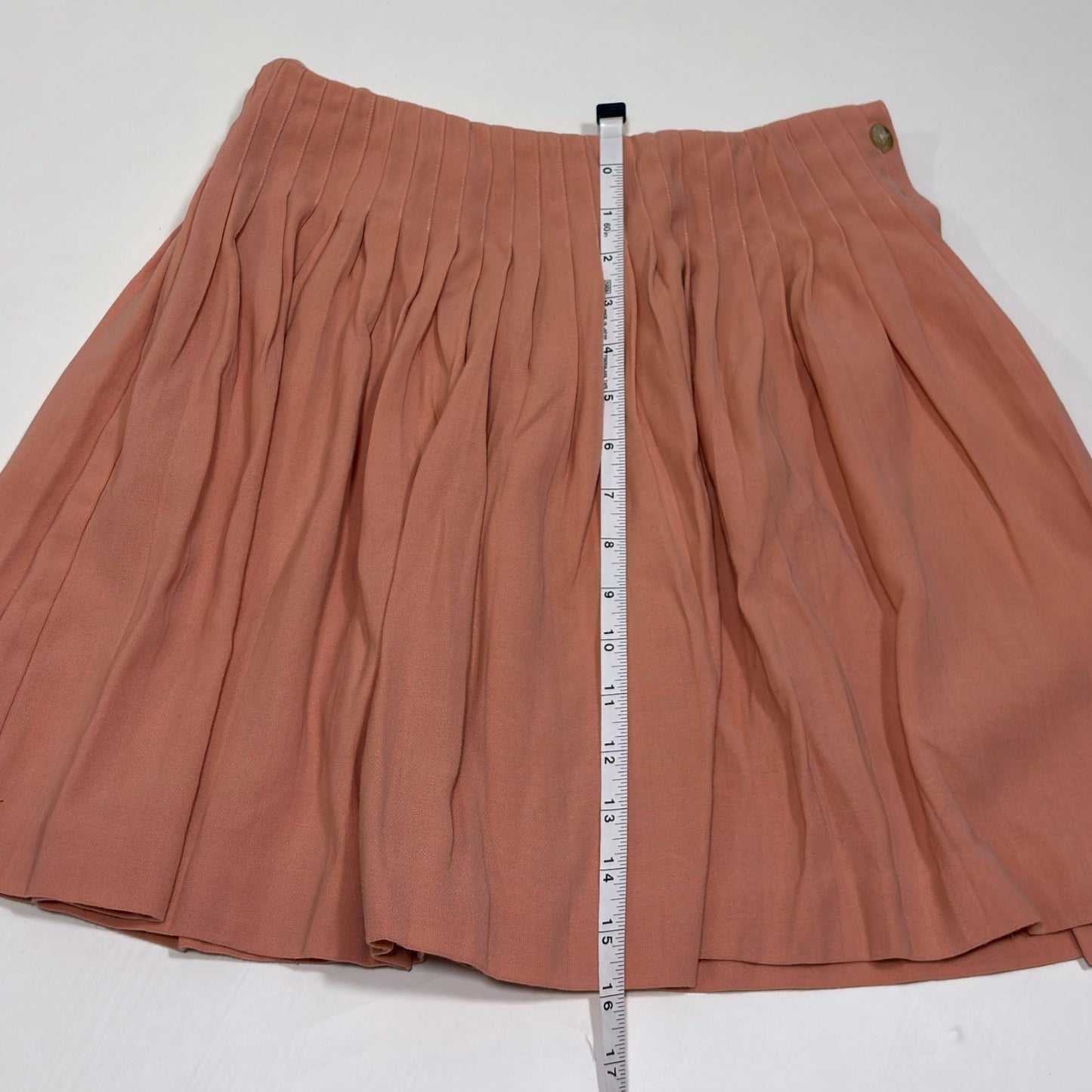DKNY Pleated Wool Mini Skirt Side Button Detail Pink Vintage 90s Y2K - S