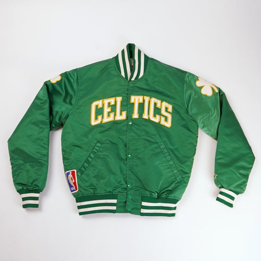 Boston Celtics Satin Green Starter Bomber Jacket - Mens Medium - Vintage 80s/90s
