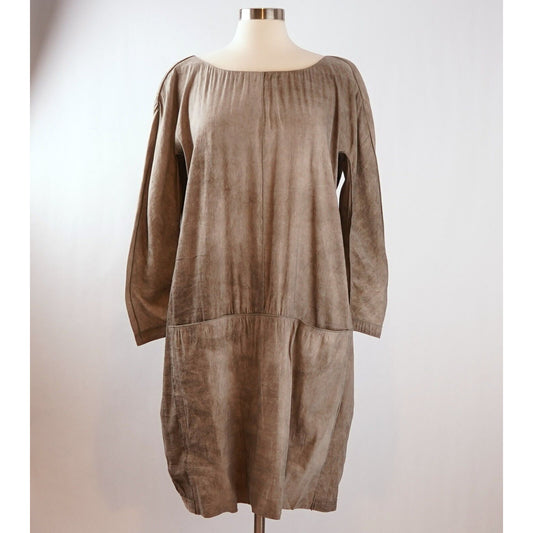 Annette Gortz Boxy Long Sleeve Shift Dress with Pockets Linen Blend - 44/L