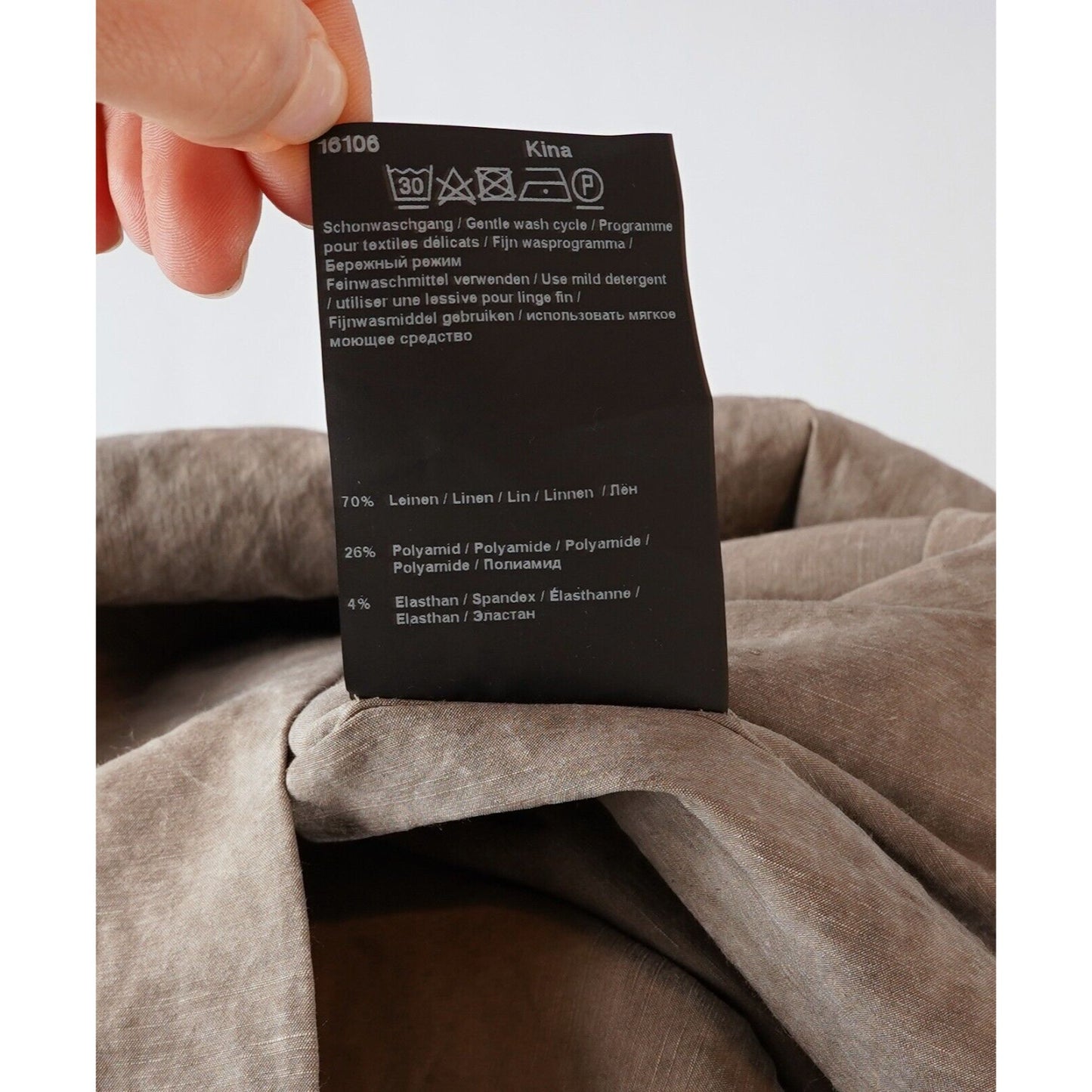 Annette Gortz Boxy Long Sleeve Shift Dress with Pockets Linen Blend - 44/L