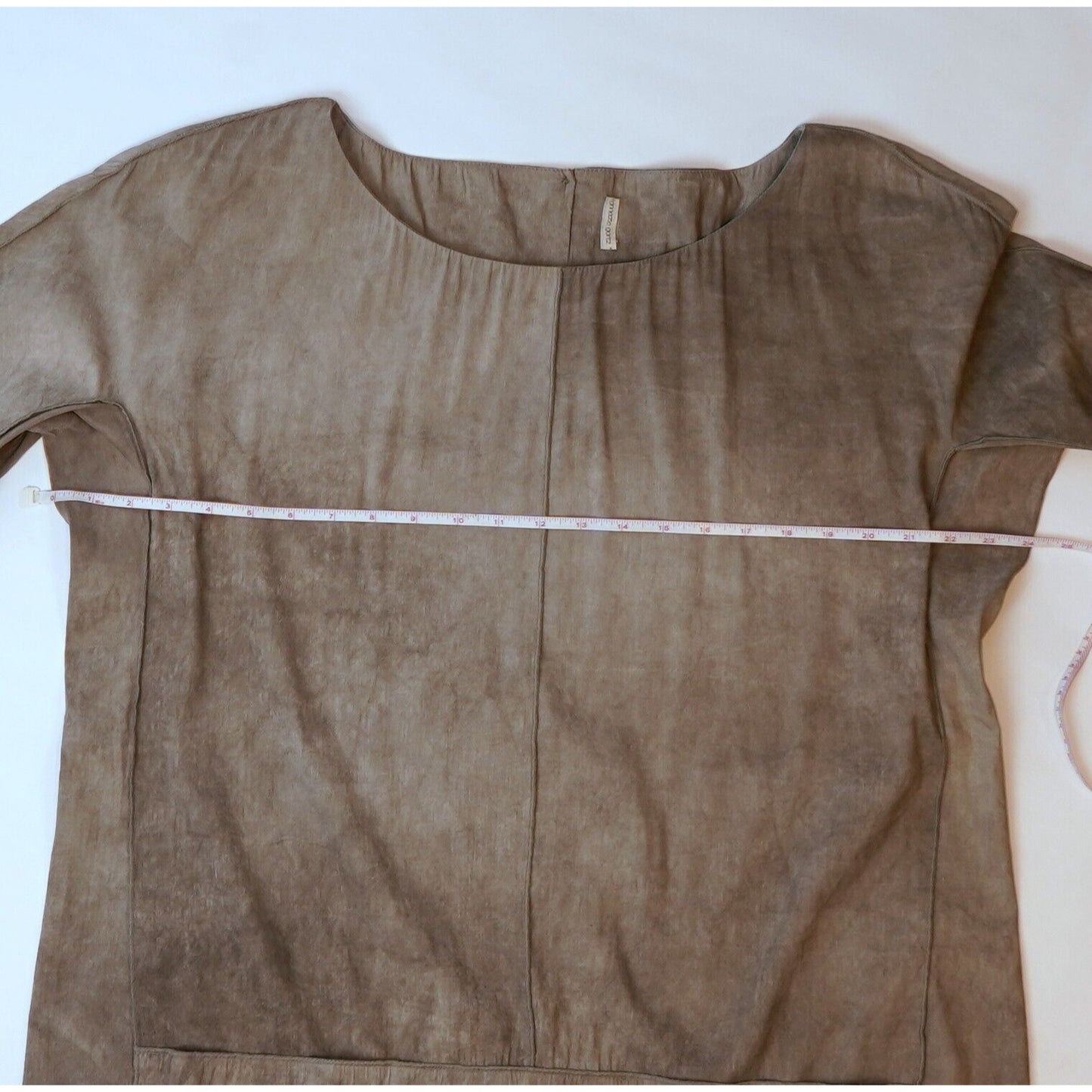 Annette Gortz Boxy Long Sleeve Shift Dress with Pockets Linen Blend - 44/L