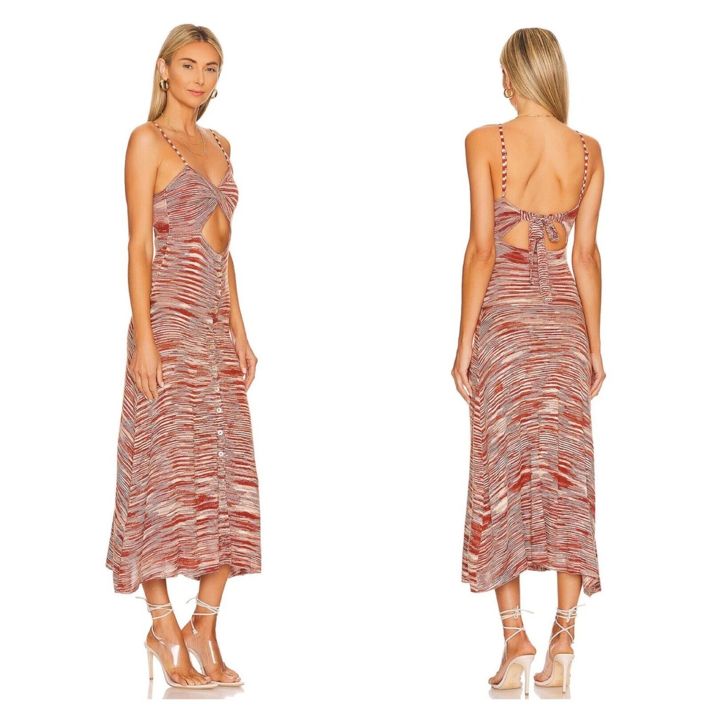 For Love and Lemons Isabela Midi Dress Brown - L