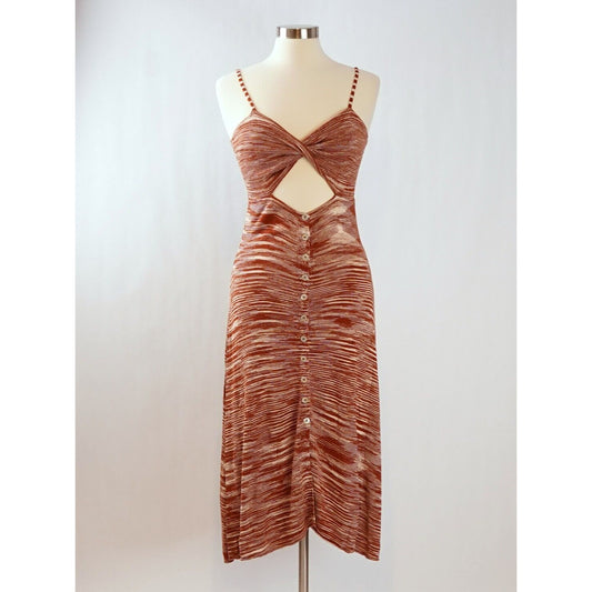 For Love and Lemons Isabela Midi Dress Brown  - L