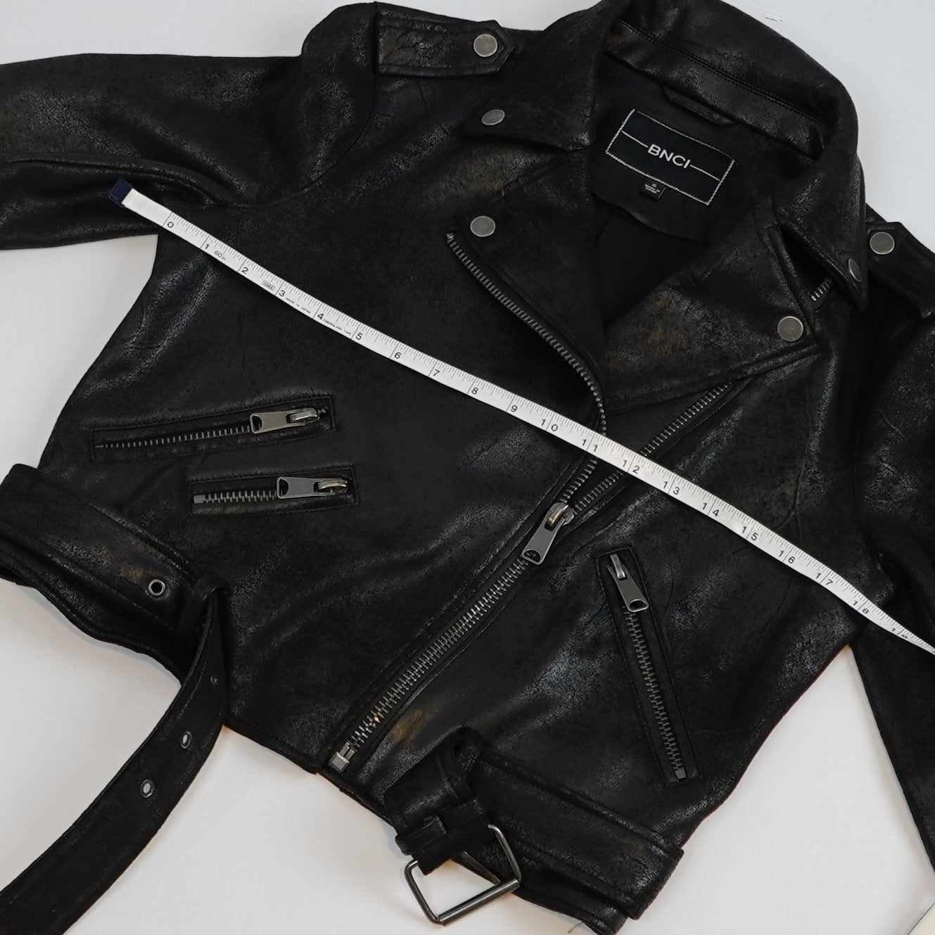 BNCI Vegan Leather Moto Biker Jacket Black - S