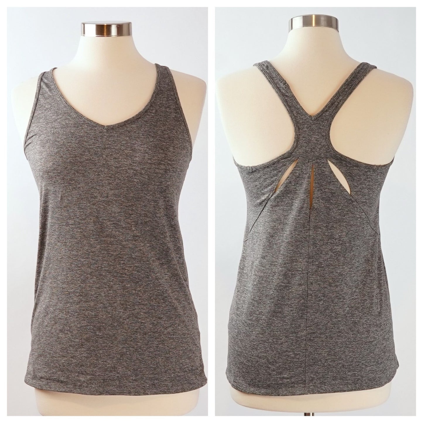 Patagonia Racerback Tank Top Cutout Detail Marled Gray - Medium