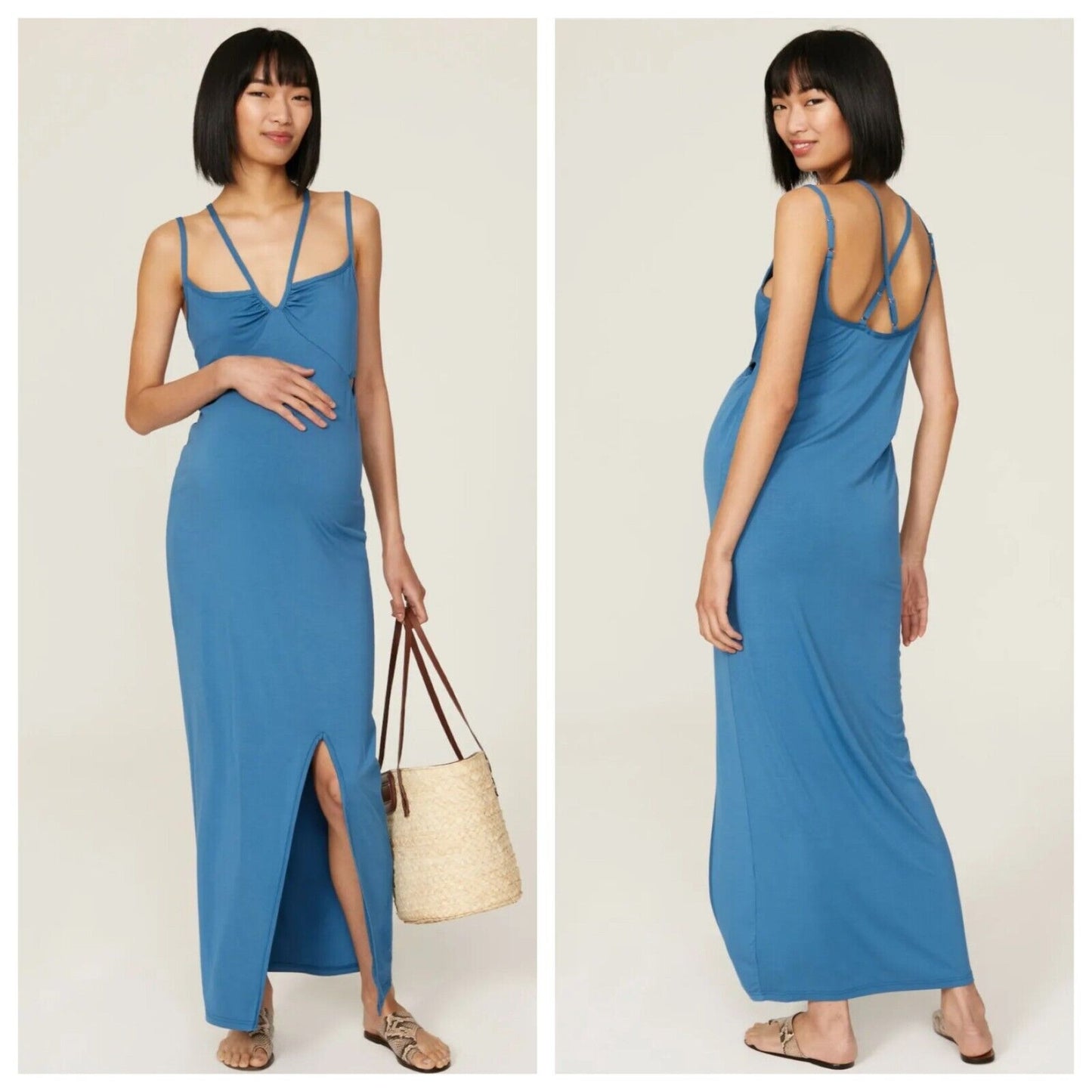 Emilia George Bella Maternity Cutout Maxi Dress - XS