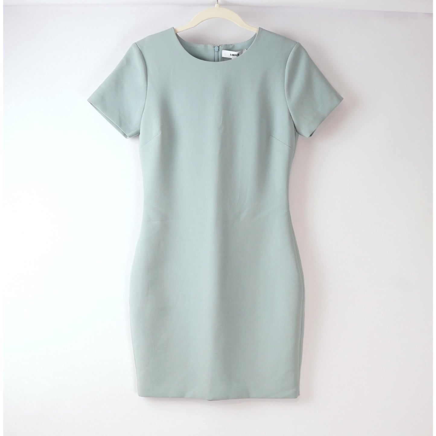 LIKELY Manhattan Short Sleeve Mini Sheath Dress Aqua Marine - 6