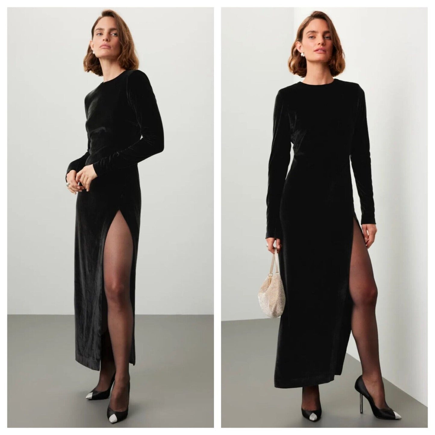 NONchalant Maxwell Dress in Black Velvet - XS
