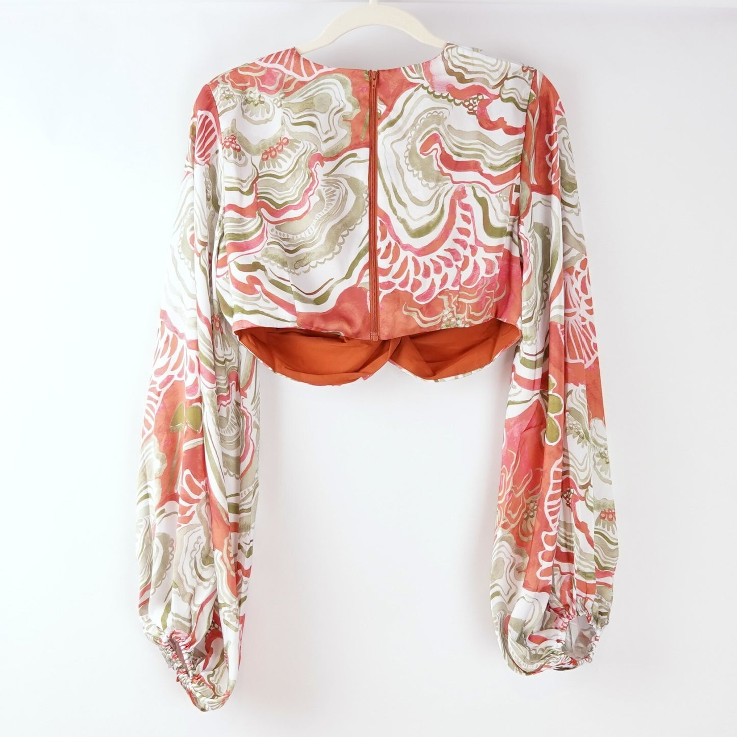 Andrea Iyamah Behati Crop Top Abstract Mushroom - S