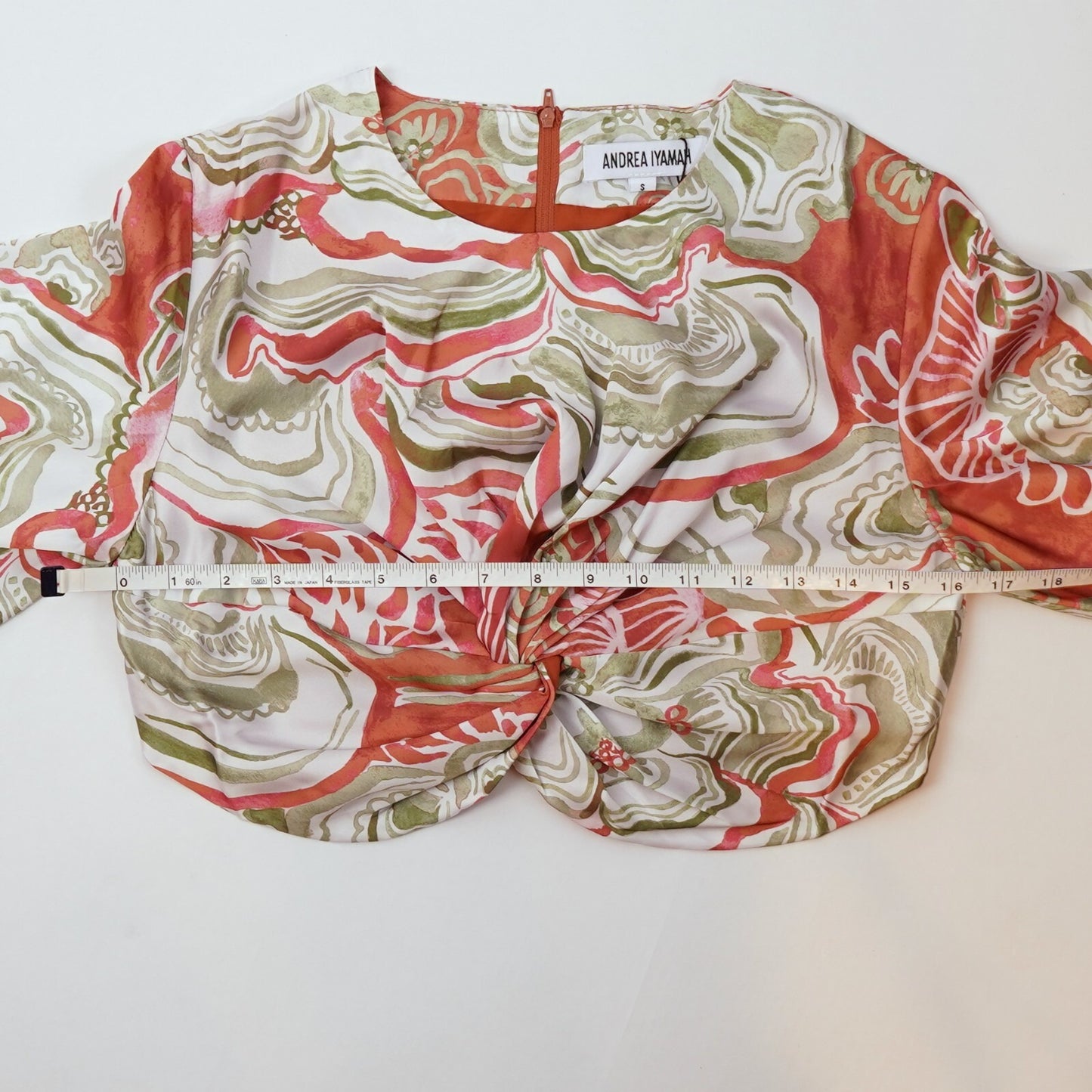 Andrea Iyamah Behati Crop Top Abstract Mushroom - S