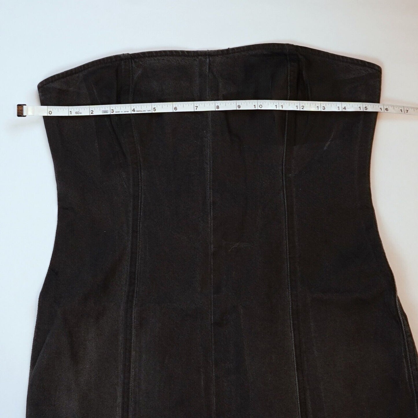 EB Denim Strapless Bustier Mini Dress Black Gray - L