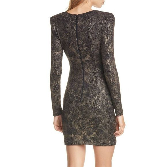 Alice + Olivia Diaz Plunging Ruched Long Sleeve Dress - 4