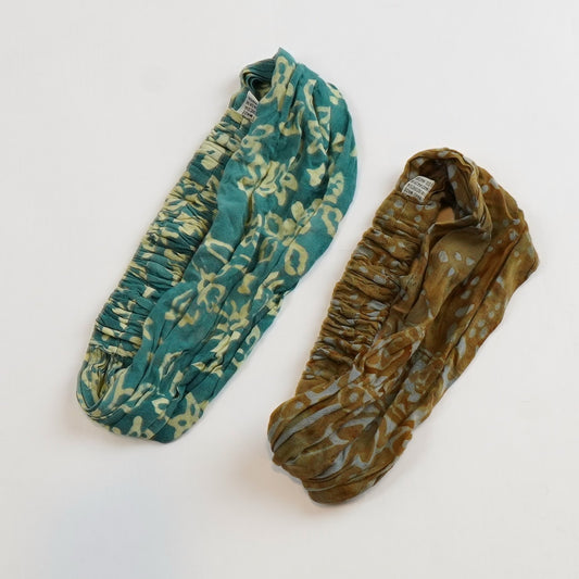 Boho Scrunchy Wide Headbands - Set of 2