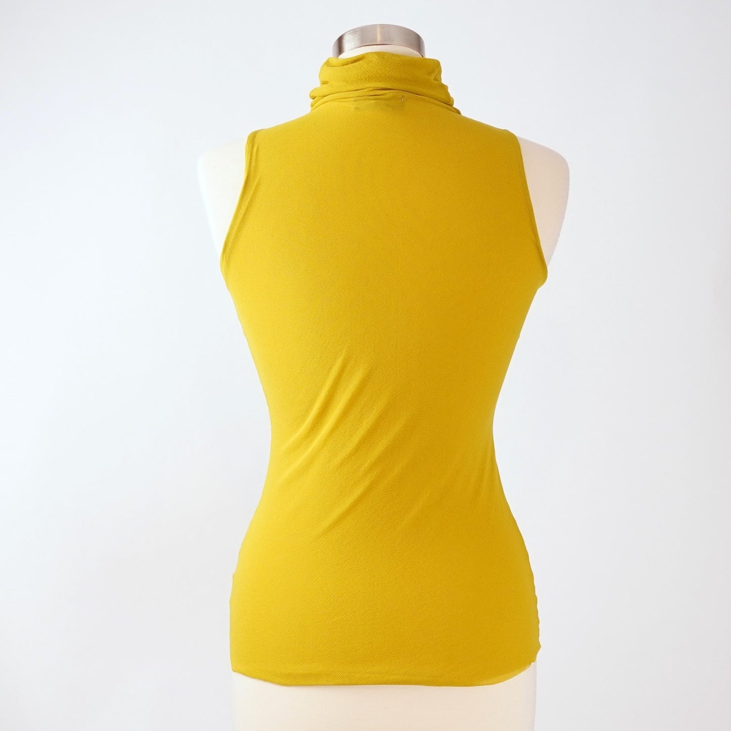 Petit Pois x Viviana G Sleeveless High Collar Top Yellow Double Mesh - M