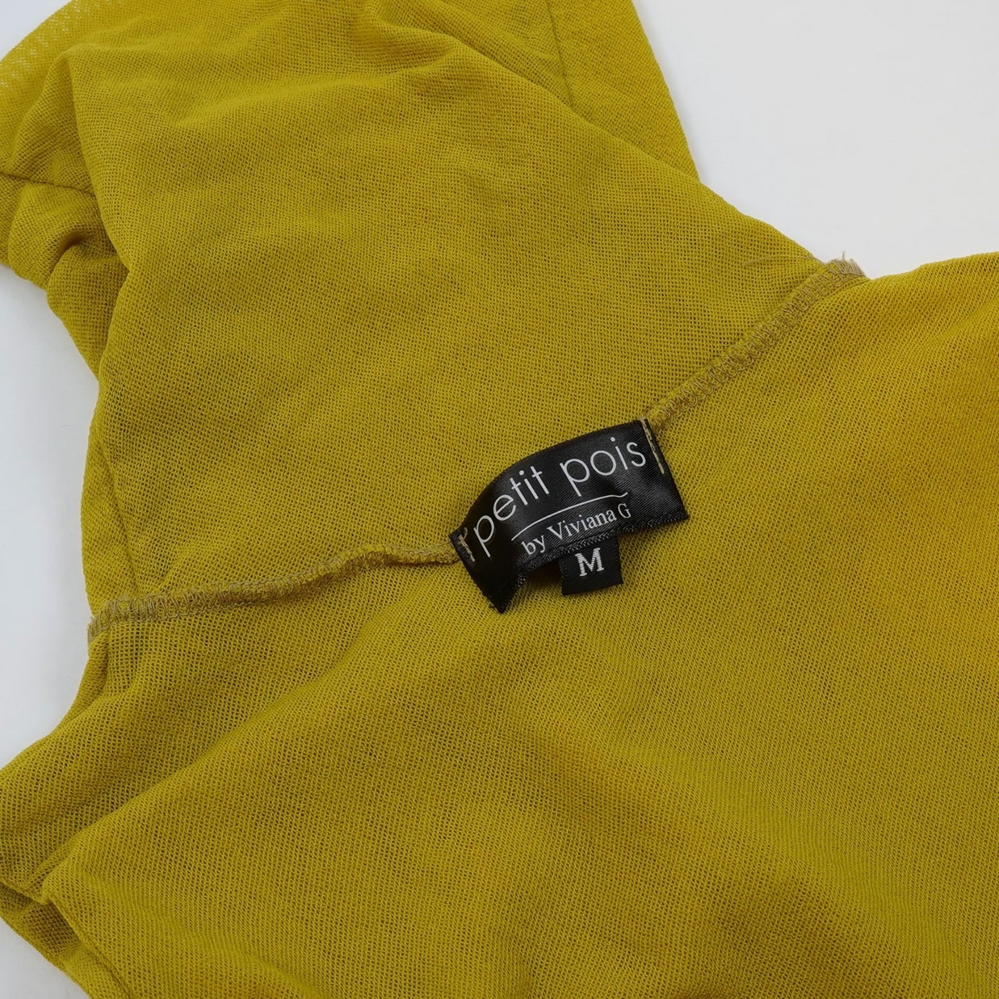 Petit Pois x Viviana G Sleeveless High Collar Top Yellow Double Mesh - M