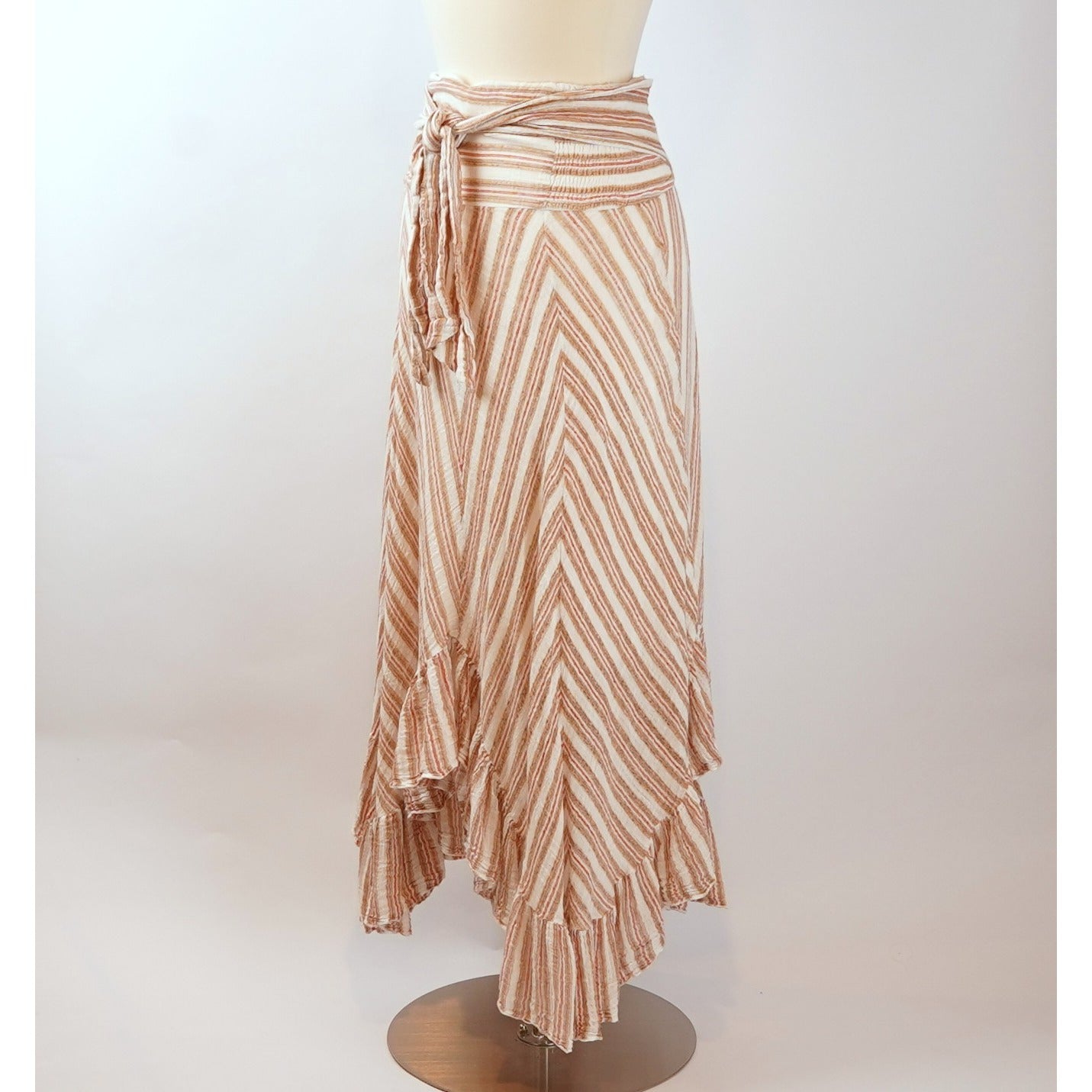Free People Giselle Ivory Striped Convertible Skirt Dress - XS
