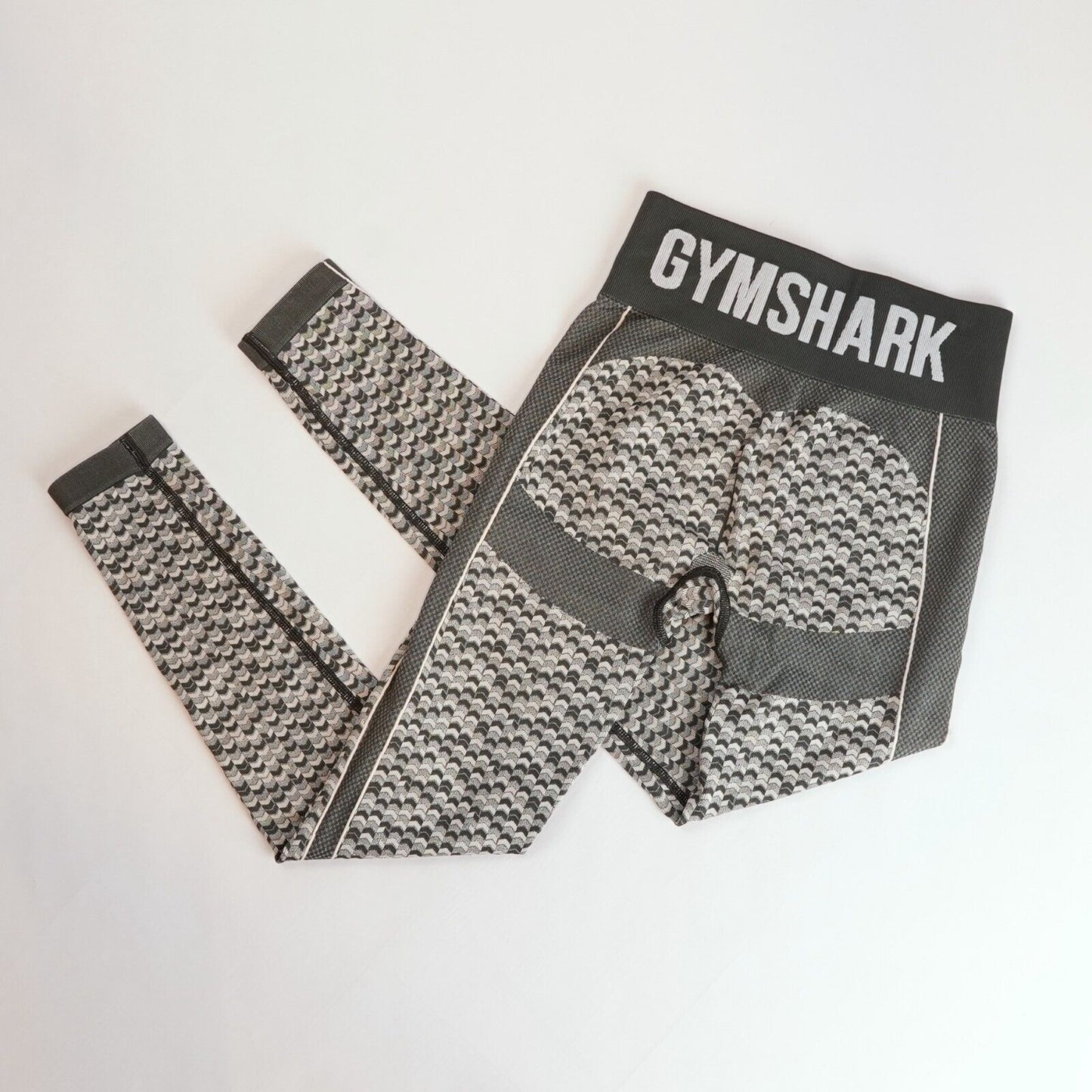 Gymshark WTFlex Seamless High Waisted Leggings Chevron Charcoal - S