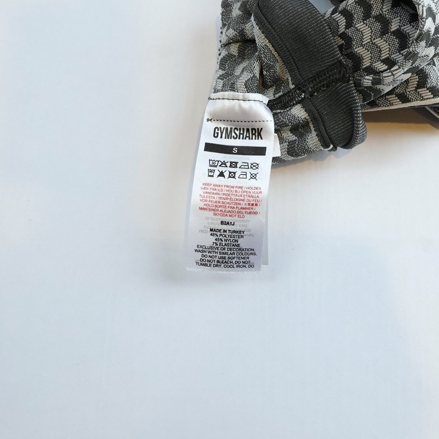 Gymshark WTFlex Seamless High Waisted Leggings Chevron Charcoal - S