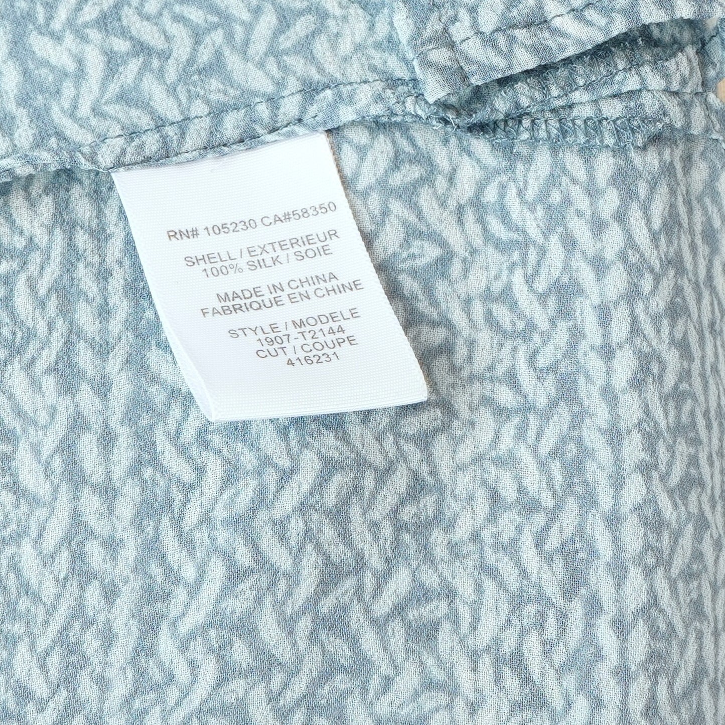 Joie Parmena Sheer Blue 100% Silk Long Sleeve Blouse - S