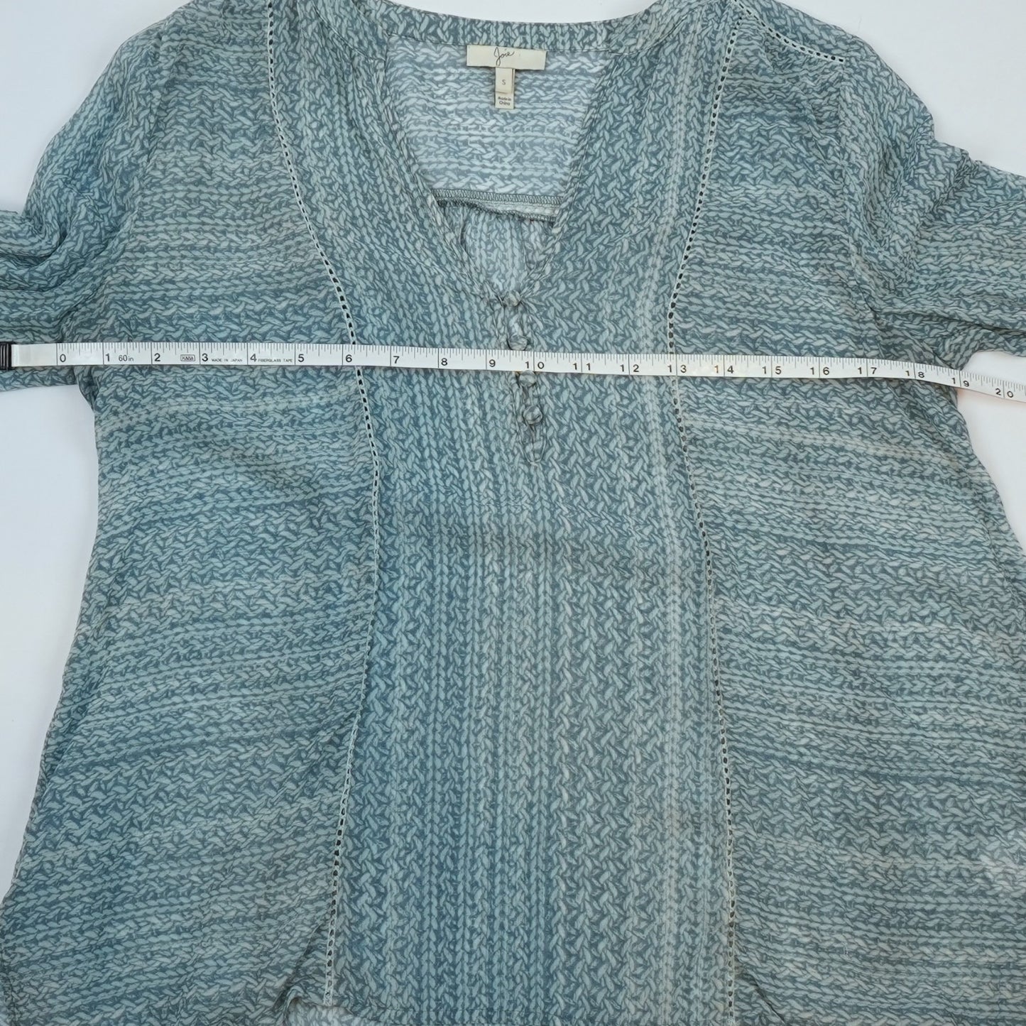 Joie Parmena Sheer Blue 100% Silk Long Sleeve Blouse - S